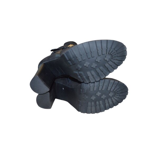 Apt. 9 Define Comfort Black Manager Boots Women Size 9 Studded Buckle Block Heel - Picture 7 of 9